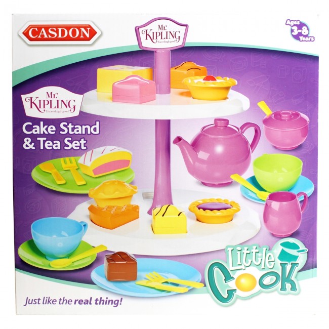 mr kipling cake stand with tea set